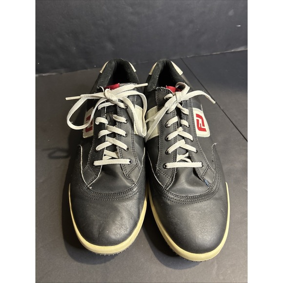 Footjoy Greenjoy Spikeless Golf Shoes Mens Size 10 1/2M US Black Gray Red 45317 - Picture 2 of 10